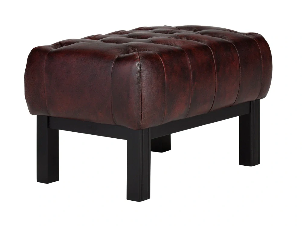 Taburet kůže Chesterfield II červěný
