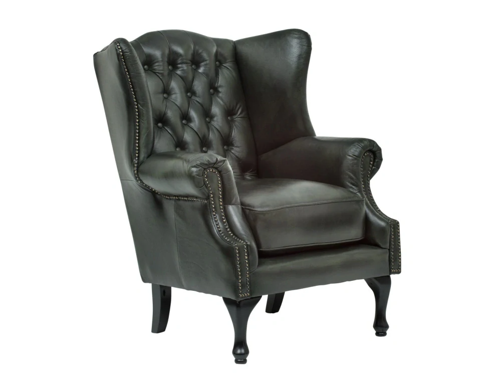 Křeslo Chesterfield III zelené