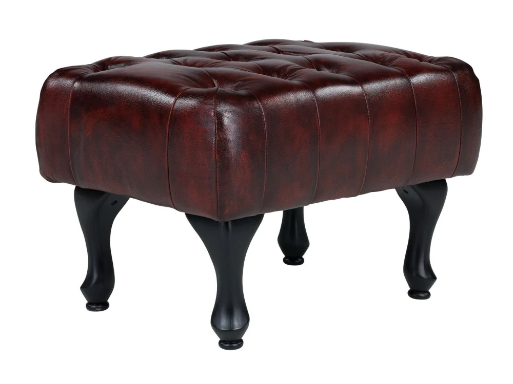 Taburet kůže Chesterfield II hovězí kůže