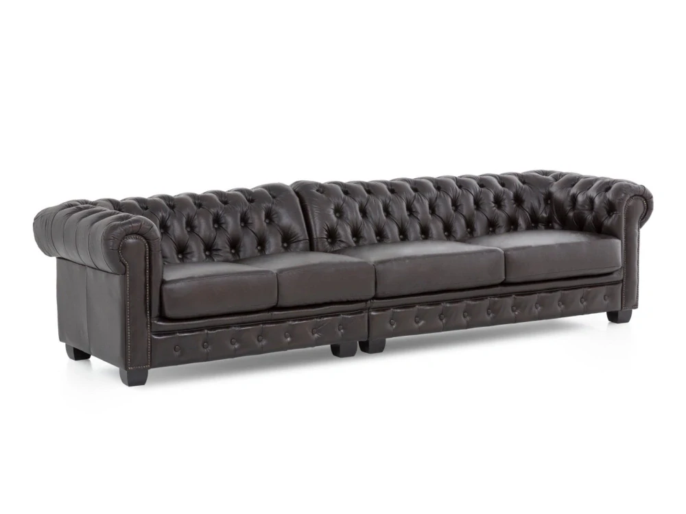 Sedačka Chesterfield 5 místná hnědá