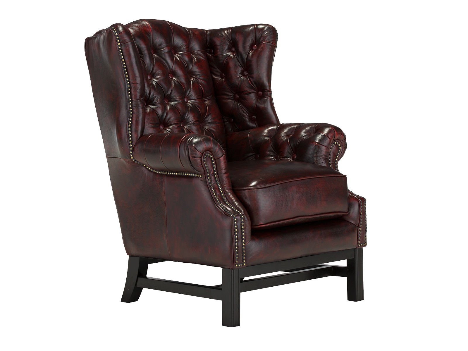 Křeslo ušák Chesterfield II pravá kůže