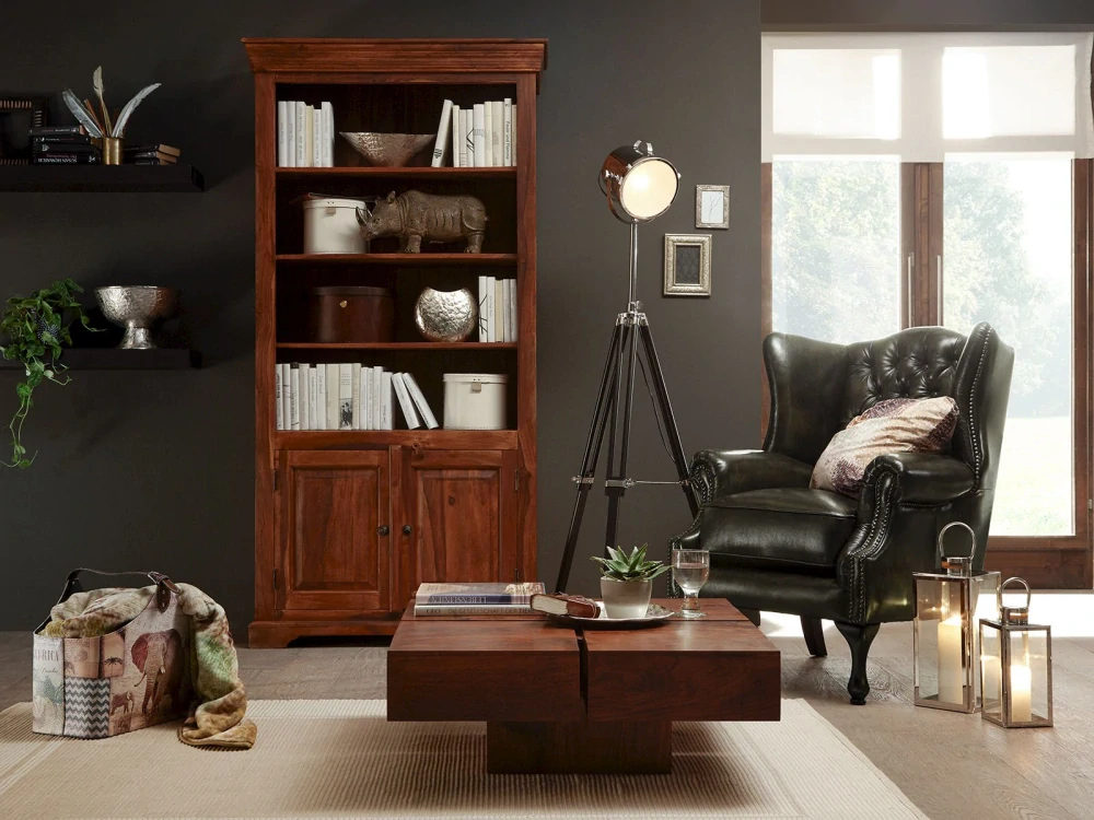 Taburet Chesterfield pravá kůže