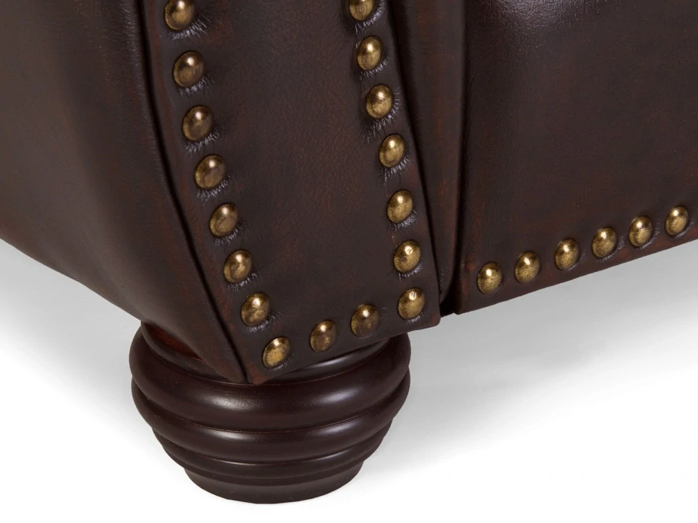 Pohovka Chesterfield kůže 3 místná hnědá