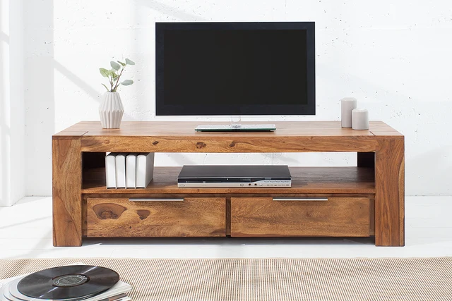 TV stolek MAKASSAR 135 cm 2 šuplíky sheesham