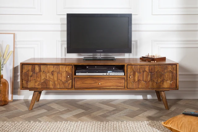 TV stolek MYSTIC LIVING 140 cm z palisandrového dřeva (sheesham) přírodní provedení