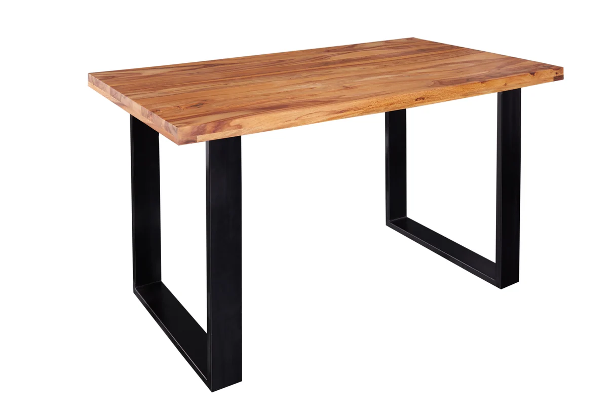 Jídelní stůl IRON CRAFT 140 cm nohy do U z palisandrového dřeva (sheesham)