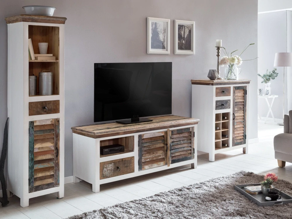 Masivní TV stolek Dublin recyklované dřevo