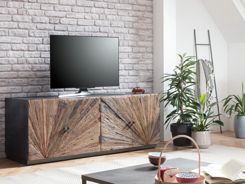 Stolek pod TV z masivu Vancouver recyklované dřevo