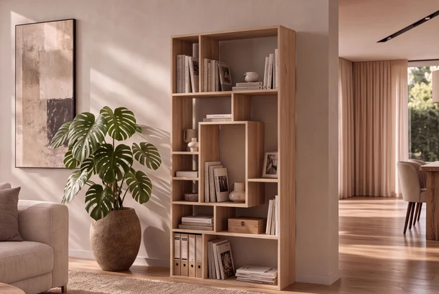 Regál MAKASSAR 180x80 cm z mangového dřeva přírodní provedení krémové