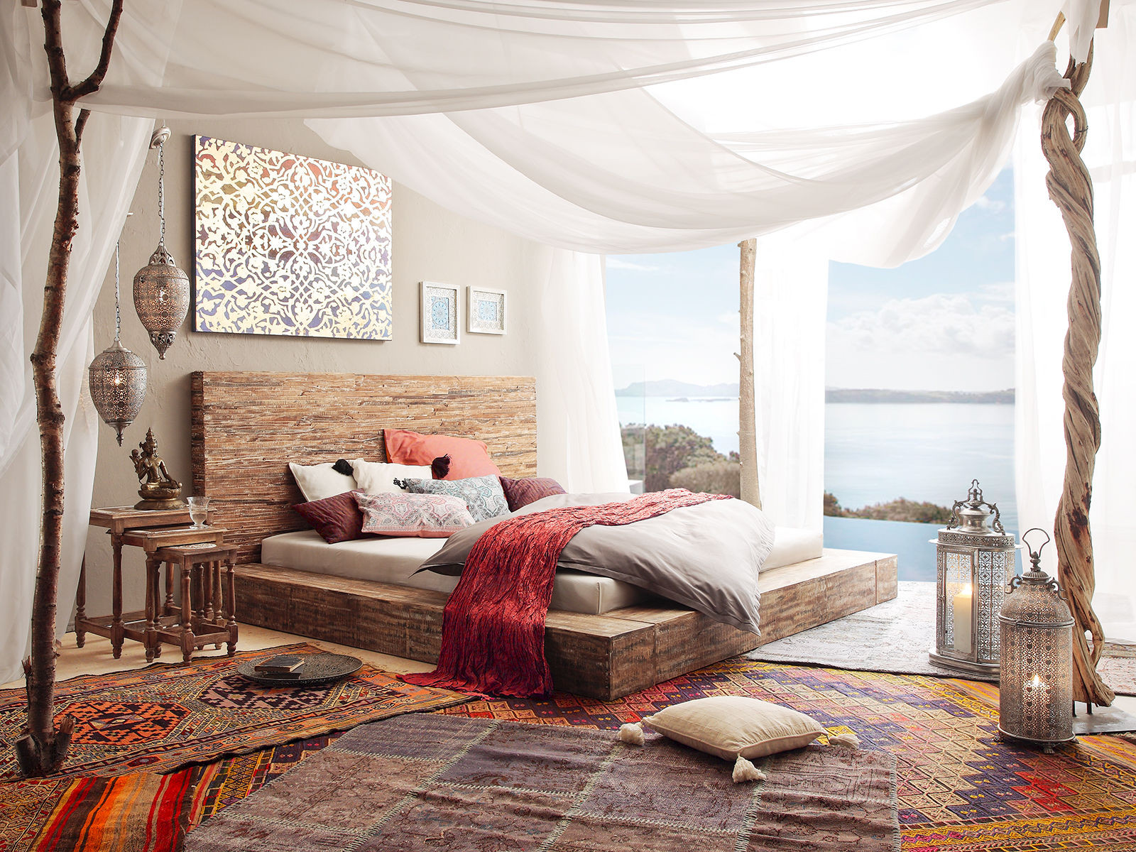 Futonová postel 180x200 Barcelona přírodní hnědá
