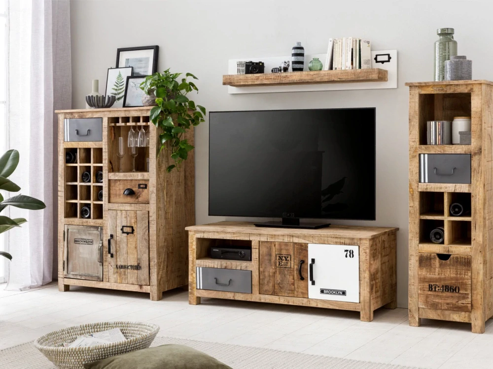 Dřevěný stolek pod TV New York mango