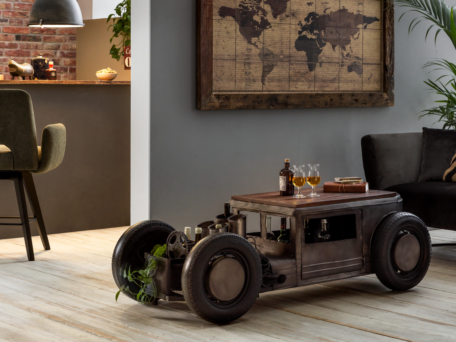 Industriální konferenční stolek Antwerp masiv mango