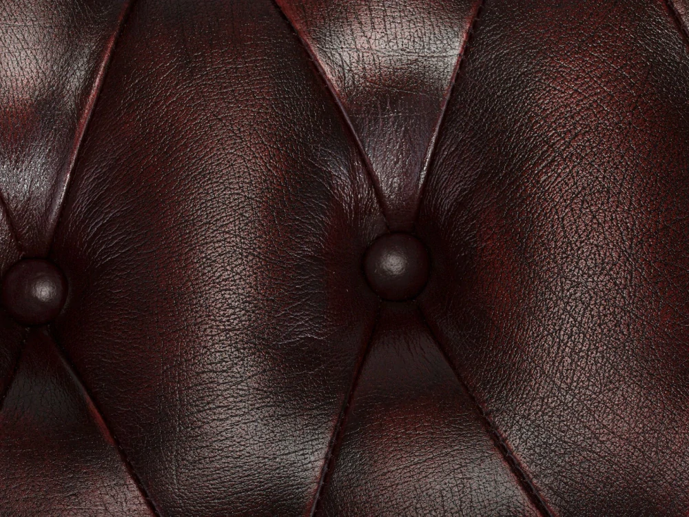 Taburet kůže Chesterfield II červěný