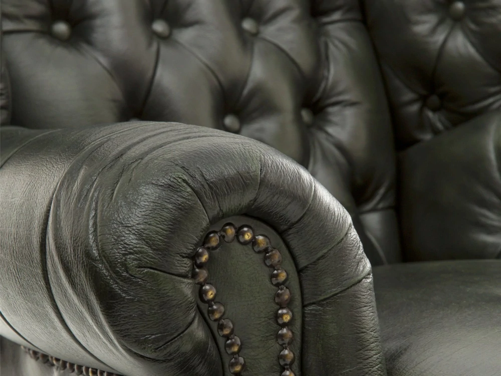 Křeslo Chesterfield III zelené