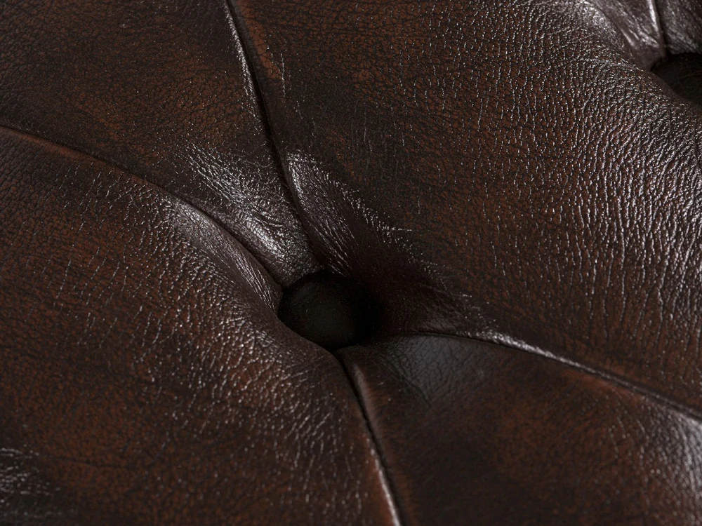 Taburet Chesterfield pravá kůže