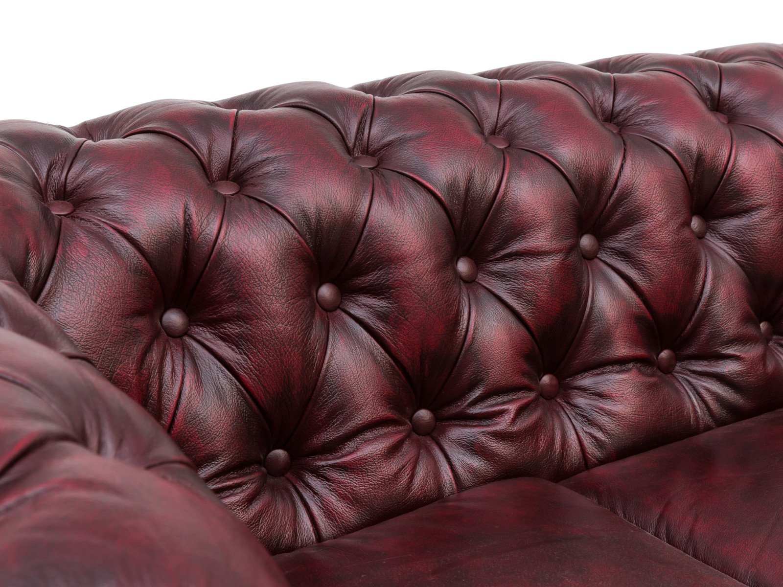 Pohovka Chesterfield II kůže 5 místná červená
