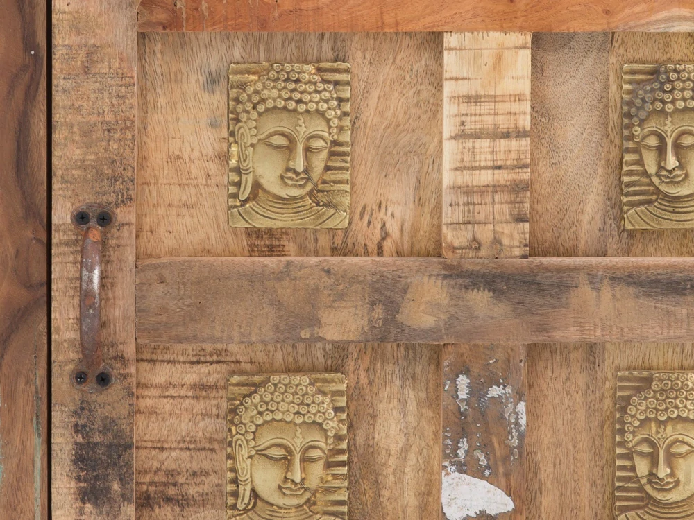 Rohová vysoká skříňka Buddha III masiv dřevo
