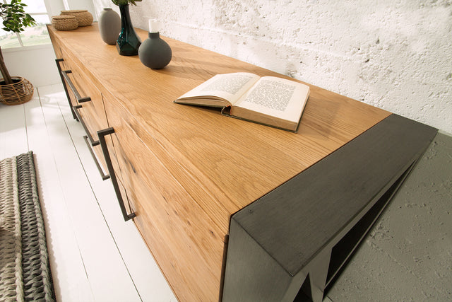 Komoda THOR 200 cm z divokého dubu industriální styl