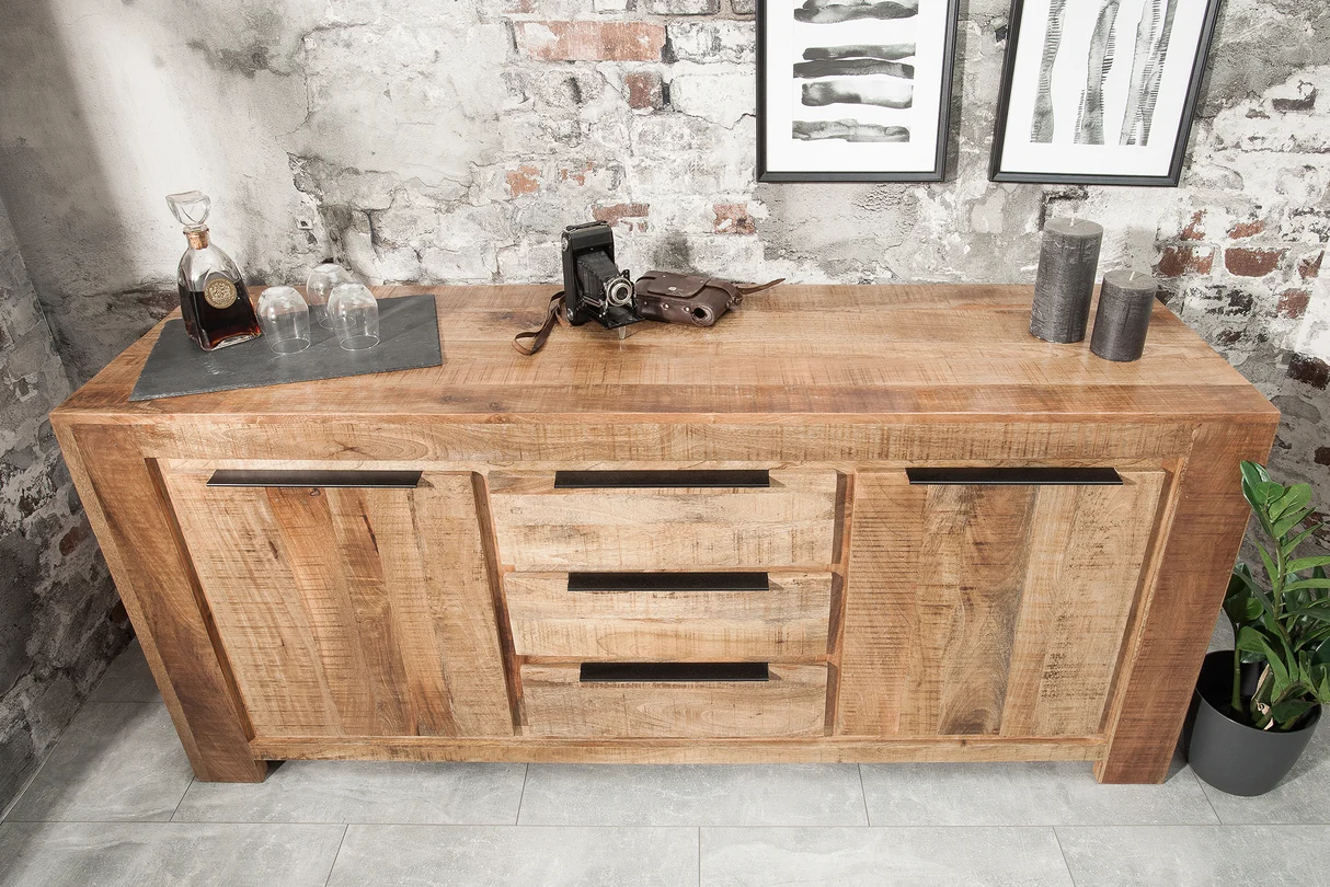 Komoda IRON CRAFT 175 cm z mangového dřeva přírodní provedení industriální styl