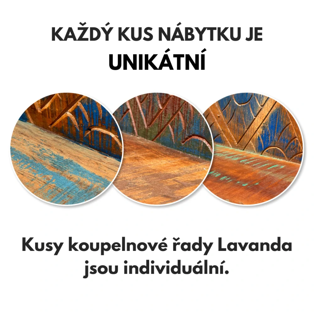 Zrcadlo s poličkou do koupelny 150x65 Lavanda dřevo mango