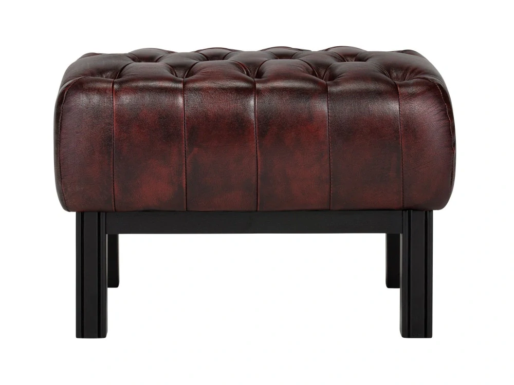 Taburet kůže Chesterfield II červěný
