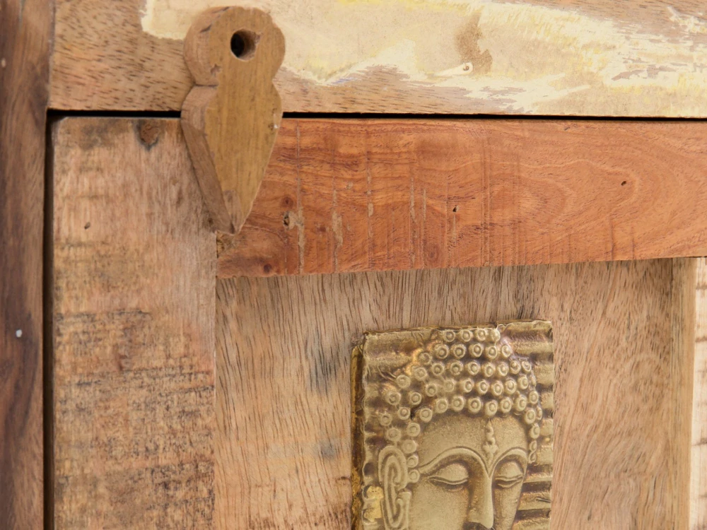 Rohová vysoká skříňka Buddha III masiv dřevo