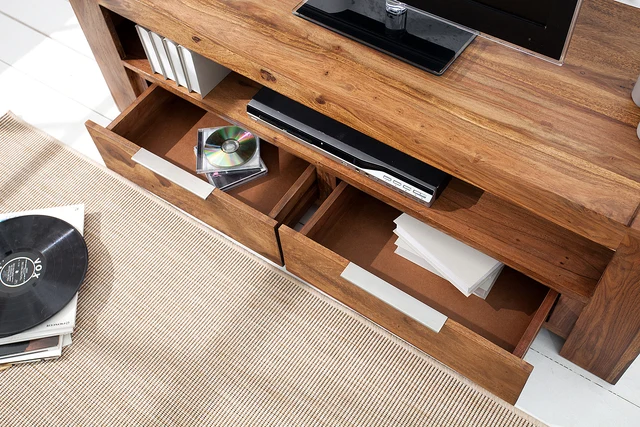 TV stolek MAKASSAR 135 cm 2 šuplíky sheesham