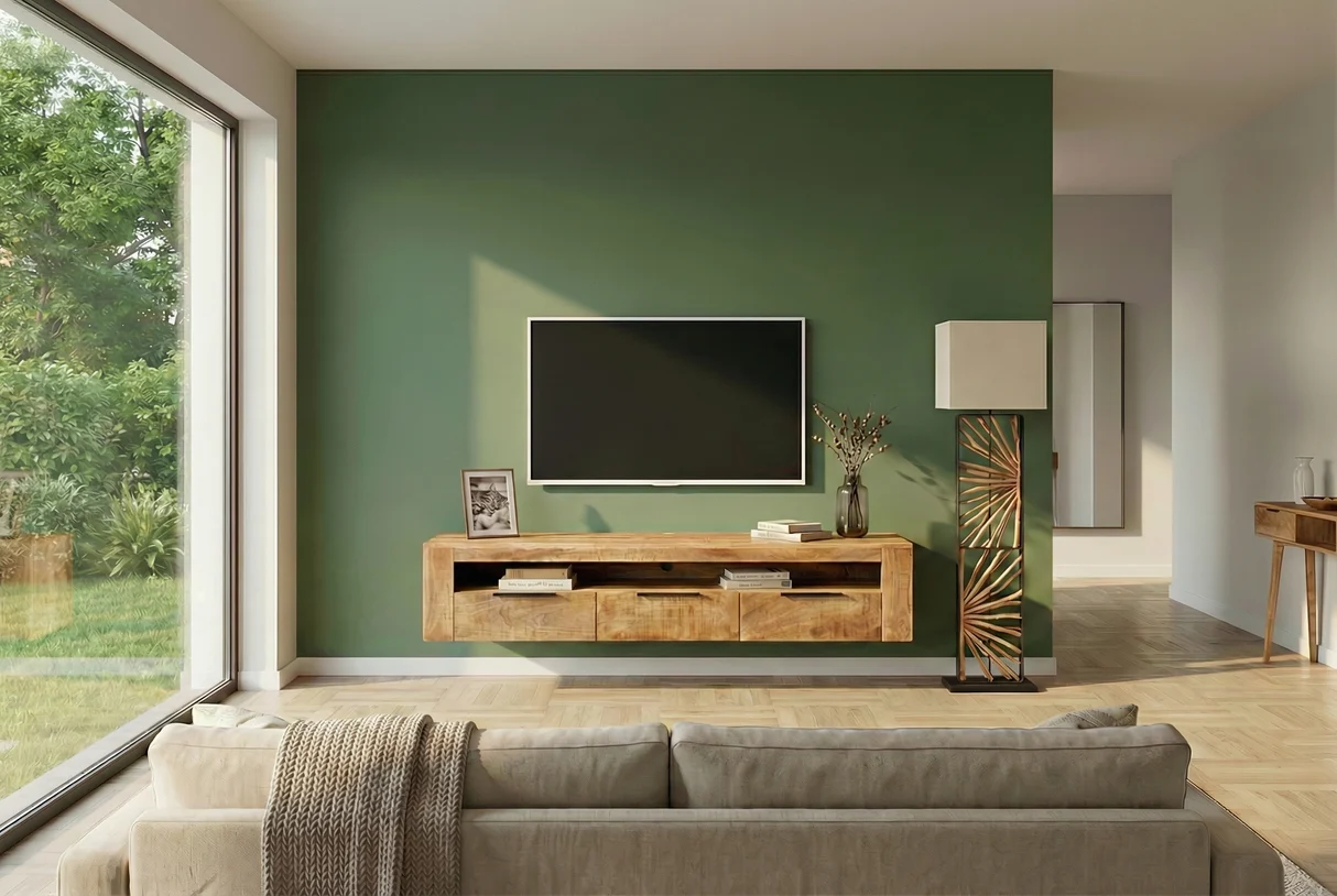 TV stolek IRON CRAFT 160 cm závěsné z mangového dřeva přírodní provedení