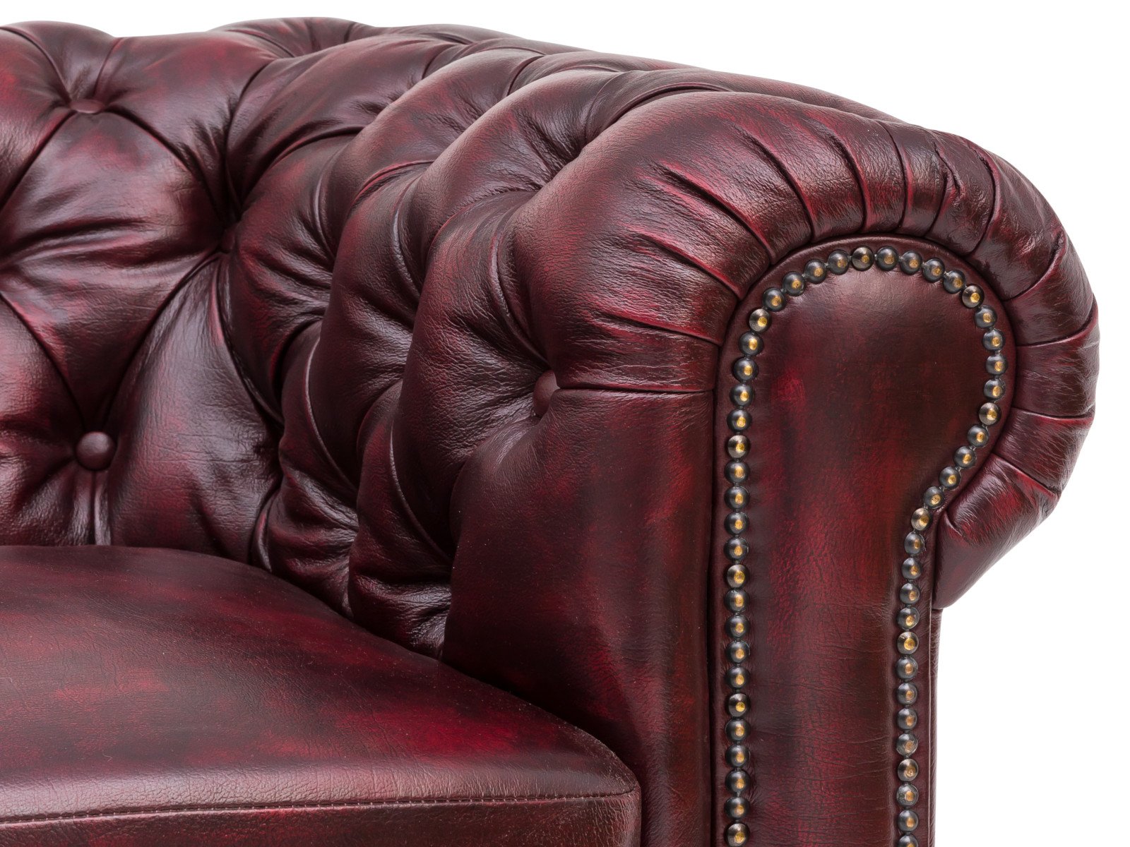 Pohovka kůže Chesterfield II 2 místná červená