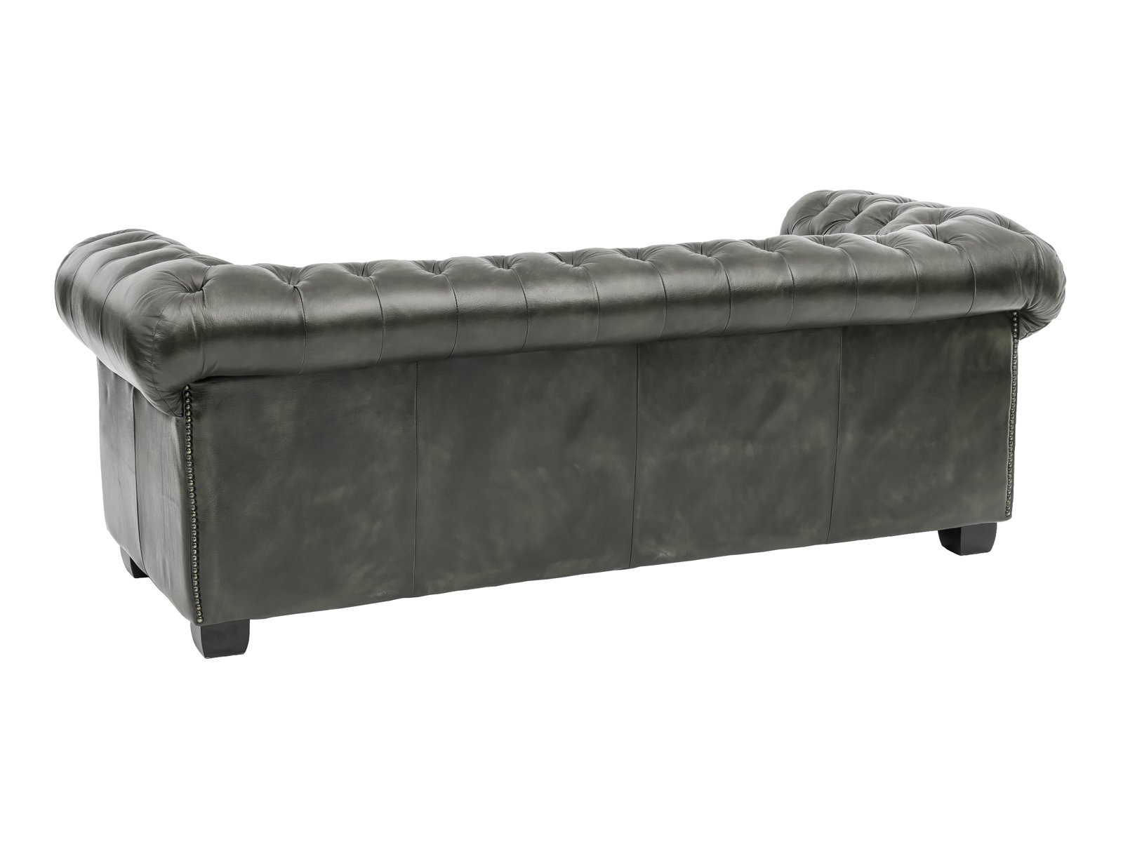 Pohovka Chesterfield III 3 místná pravá kůže zelená