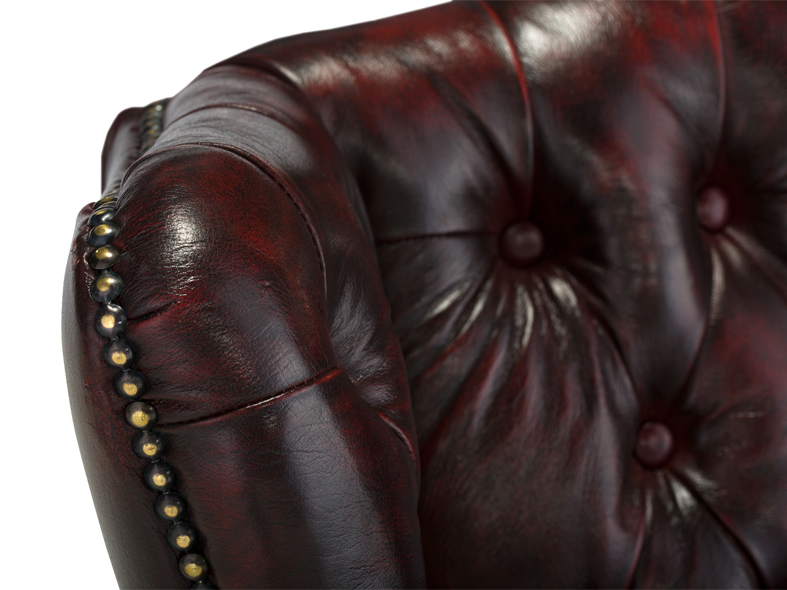 Křeslo ušák Chesterfield II pravá kůže