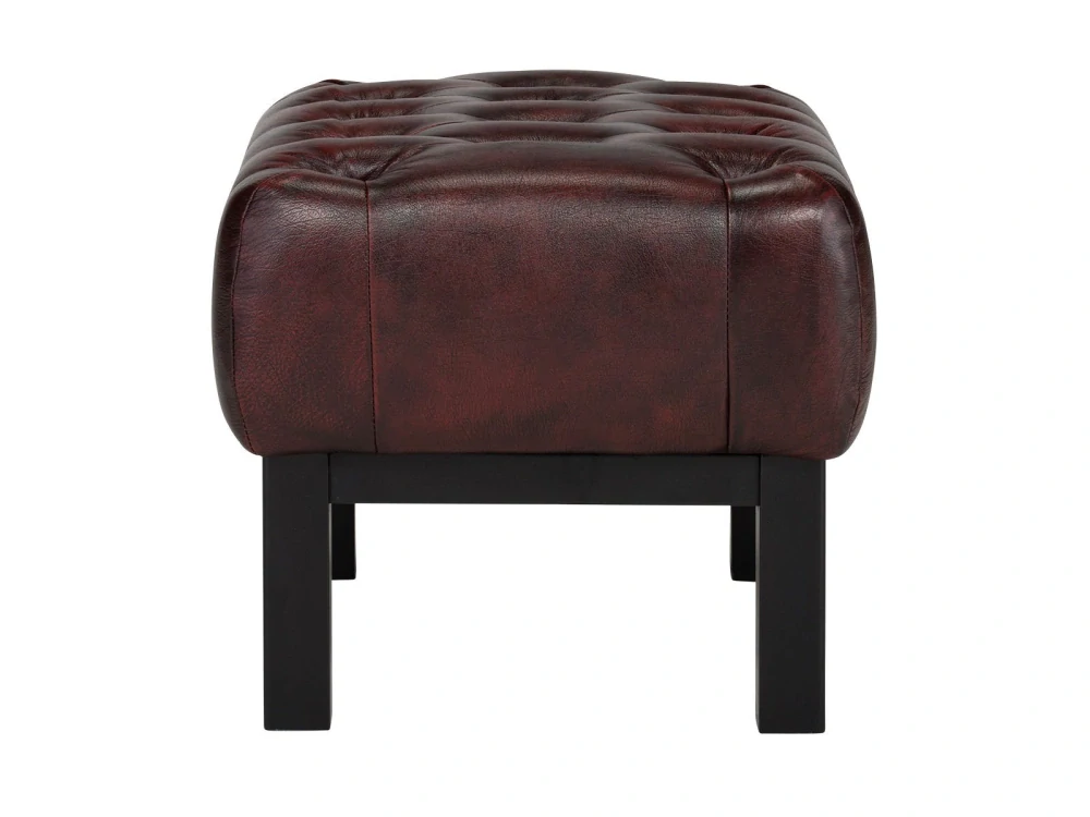 Taburet kůže Chesterfield II červěný