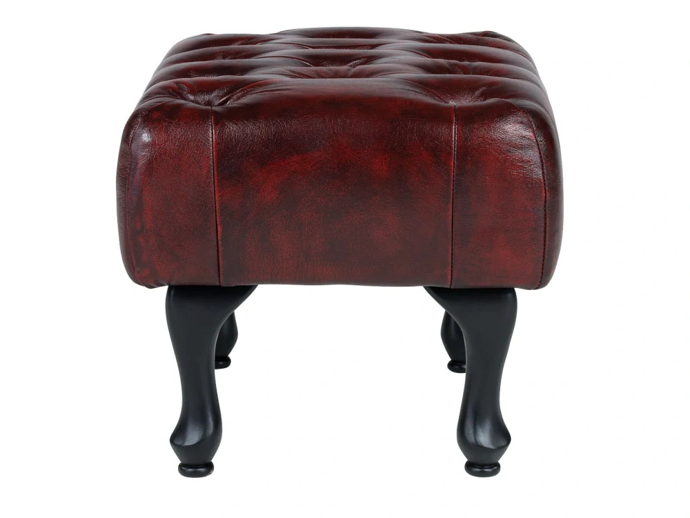 Taburet kůže Chesterfield II hovězí kůže