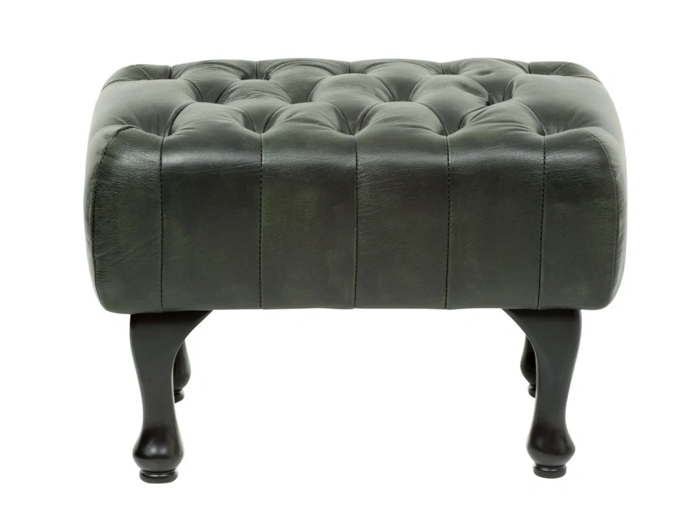 Taburet kožený Chesterfield III pravá kůže