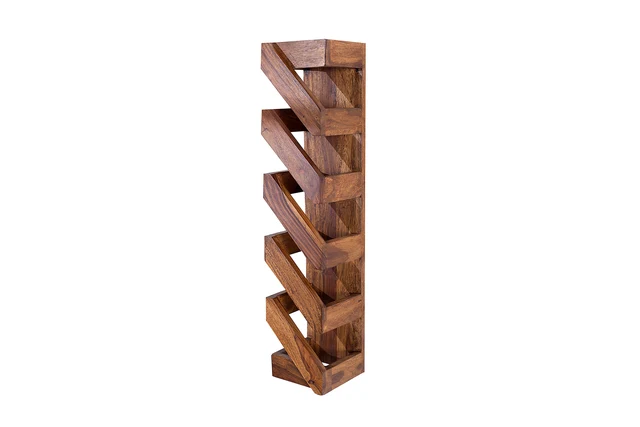 Regál na víno MAKASSAR 70 cm pro 5 lahví z palisandrového dřeva (sheesham)