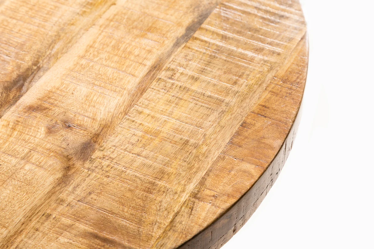 Jídelní stůl IRON CRAFT Ø 80 cm kulatý z mangového dřeva přírodní provedení