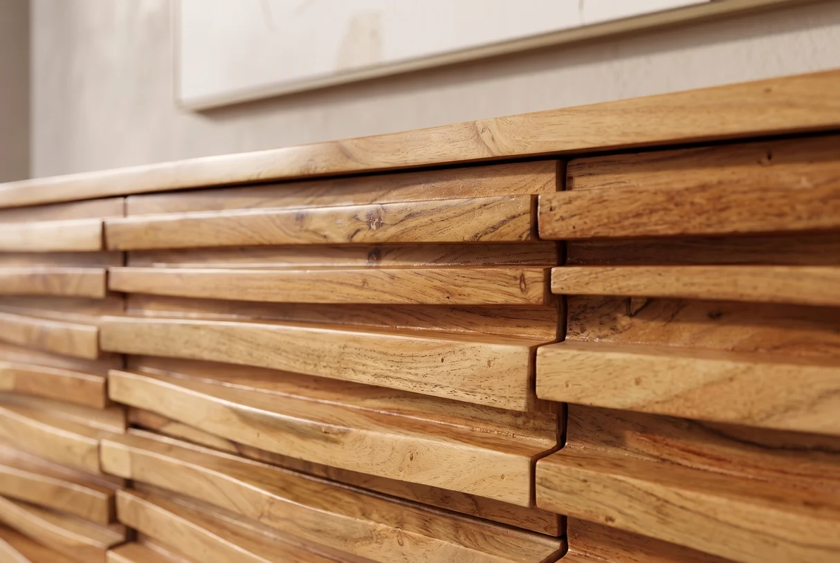 Komoda RELIEF 160 cm z akáciového dřeva přírodní provedení