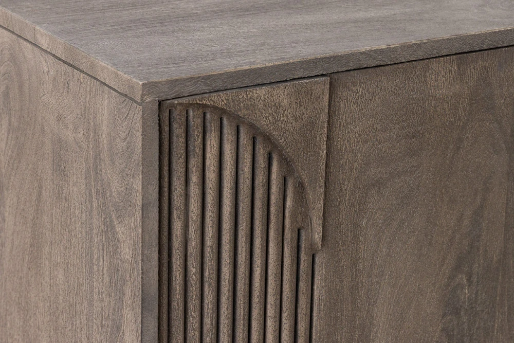 Komoda ART DECO 170 cm 3D z mangového dřeva šedé provedení