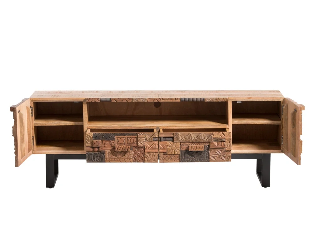 Stolek pod TV z masivu 200 cm Byzanc mango