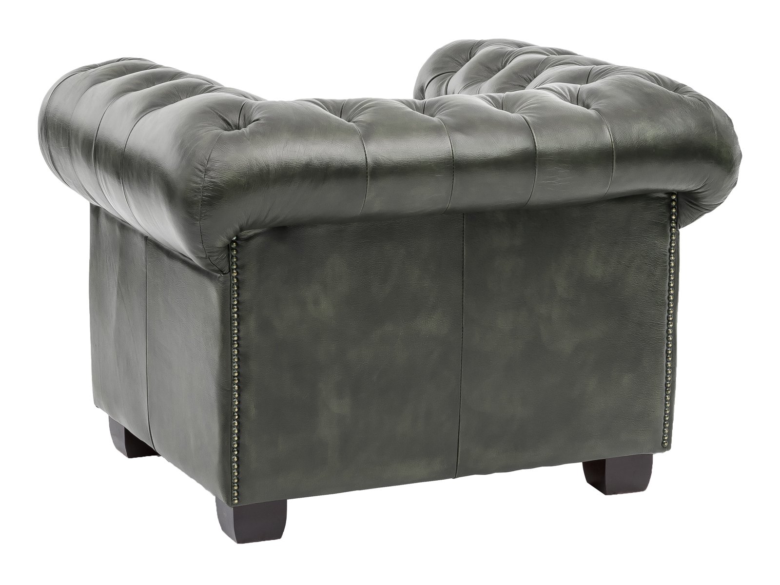 Kožené křeslo Chesterfield III kůže zelená
