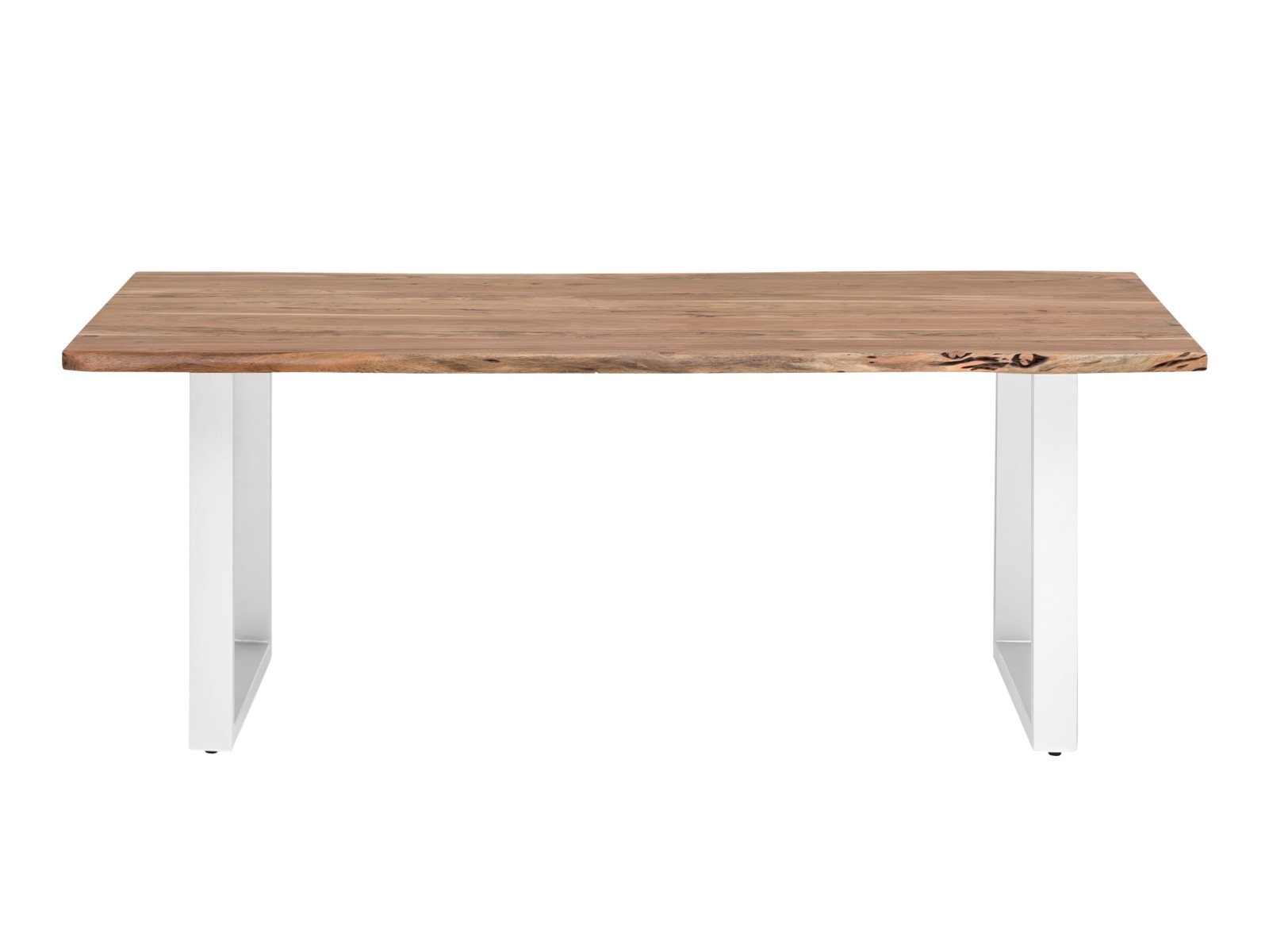 Jídelní stůl 230x100 akácie Frankfurt bílé nohy kovové