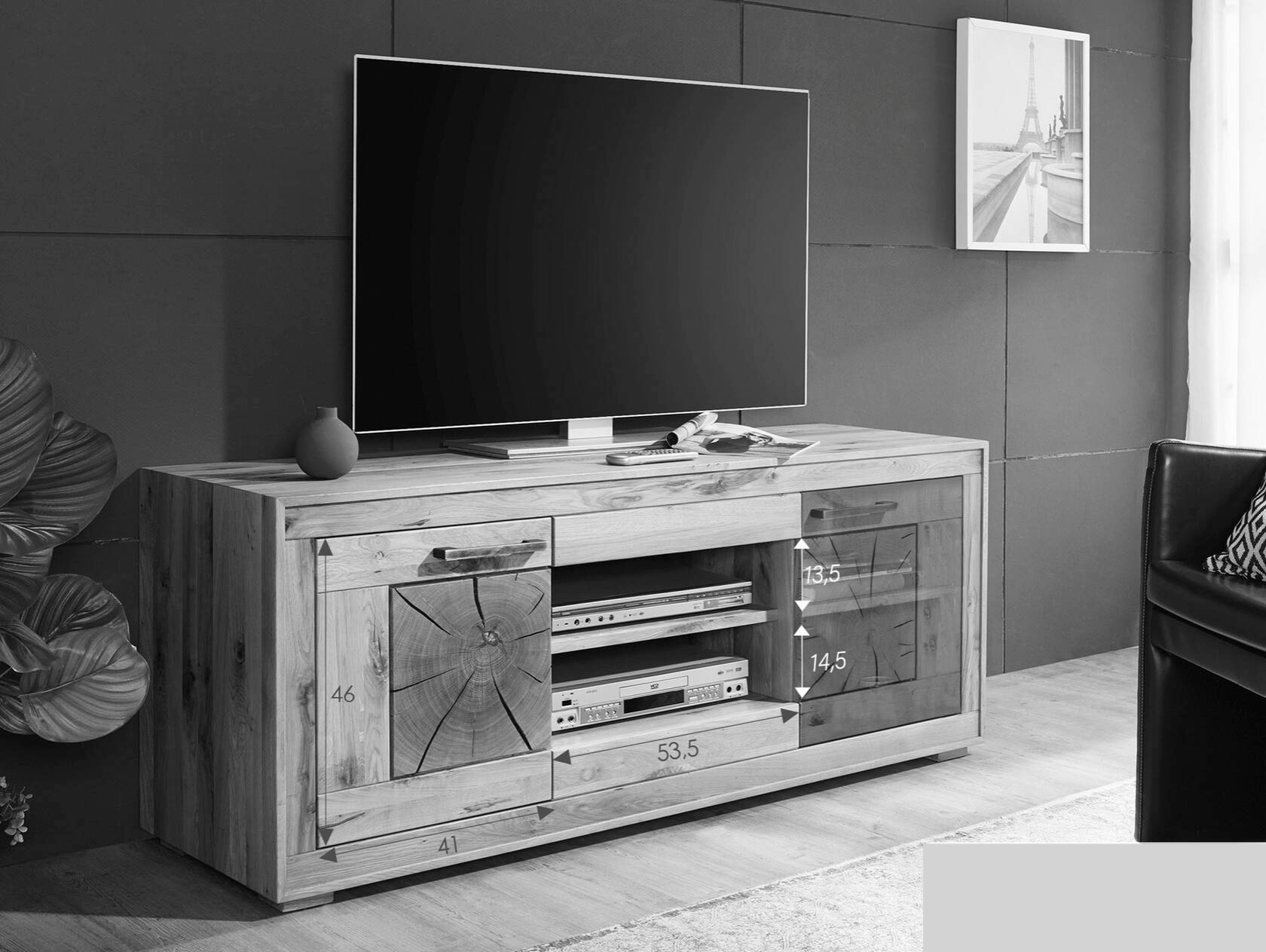 Stolek pod TV dub Alps divoký dub