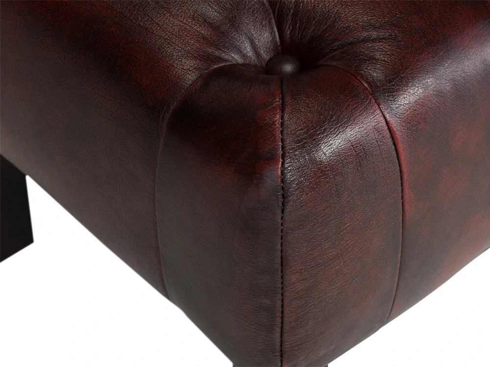Taburet kůže Chesterfield II červěný