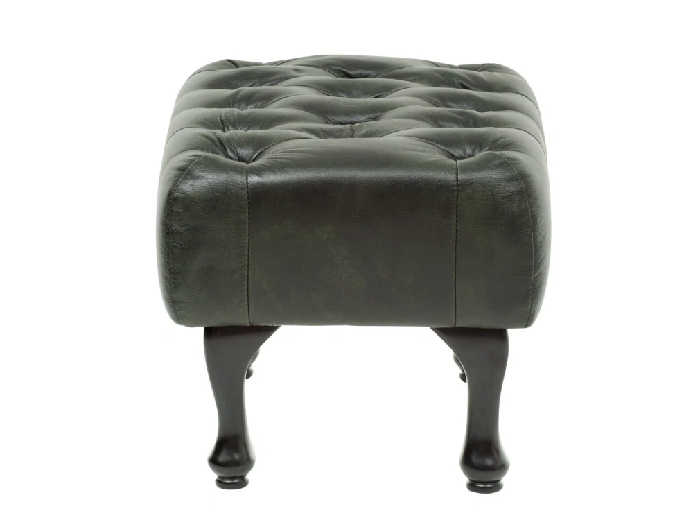 Taburet kožený Chesterfield III pravá kůže