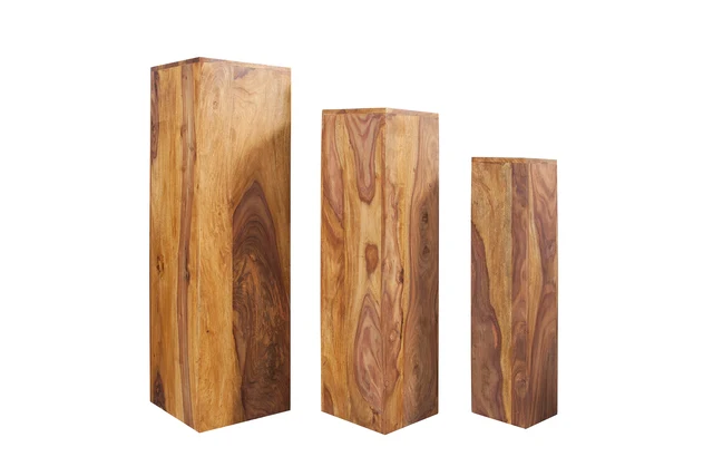 3 Set odkládacích stolků MAKASSAR 60-80 cm sheesham