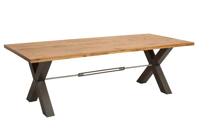 Jídelní stůl THOR 240 cm nohy do X divoký dub industriální