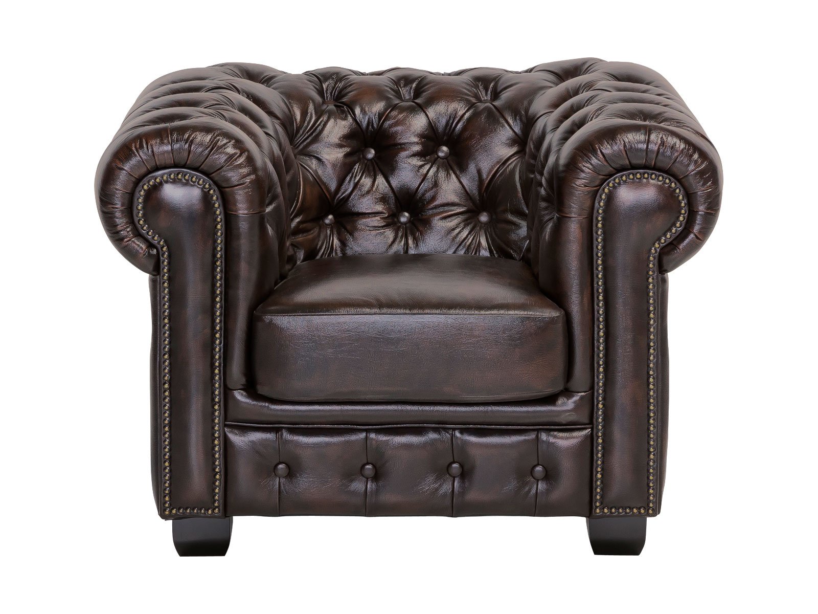 Křeslo Chesterfield pravá kůže