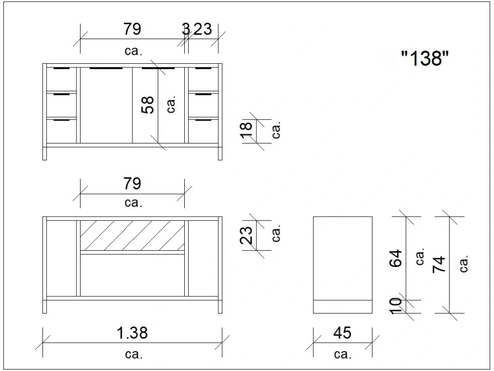 Masivní nábytek do koupelny 138 cm Zurich divoký dub