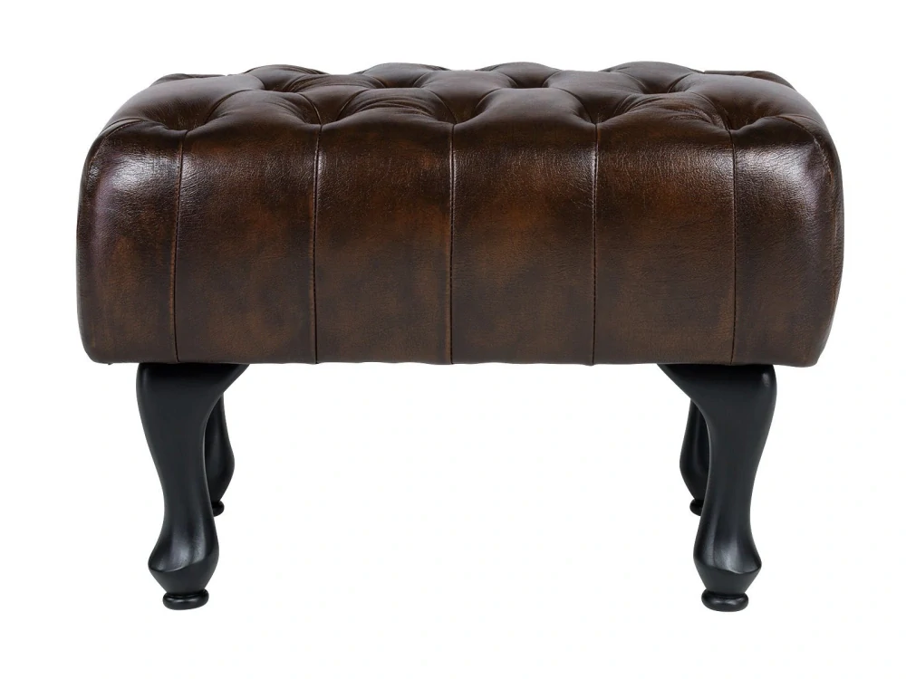 Taburet Chesterfield pravá kůže