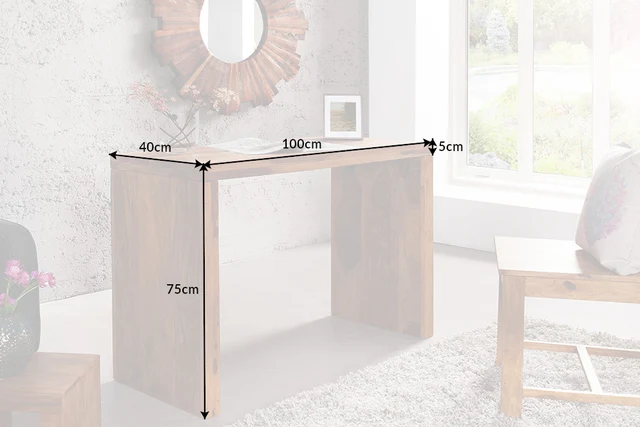 Psací stůl konzole MAKASSAR 100 cm z palisandrového dřeva (sheesham)